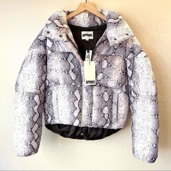 NWT Apparis Julie Snake Puffer Coat Jacket in Lilac XS - Picture 4 of 7